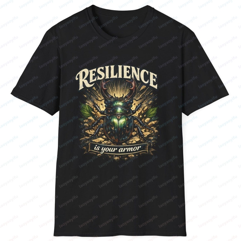 Vintage Fashion Bug - Modisches Retro-T-Shirt mit Hirschkäfer-Motiv und Motivationsslogan,