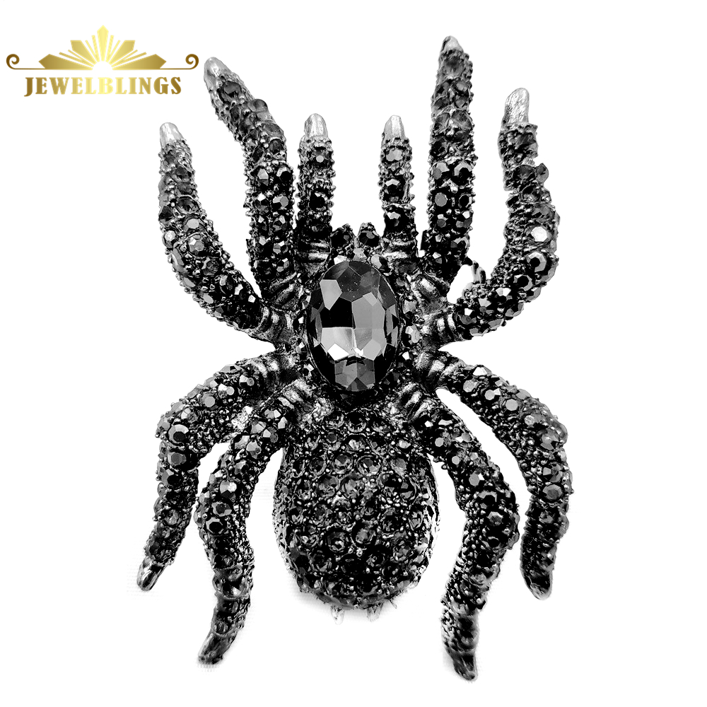 Vintage Fashion Bug - Vintage Aussage 10-Legged Große Schwarz Kristall