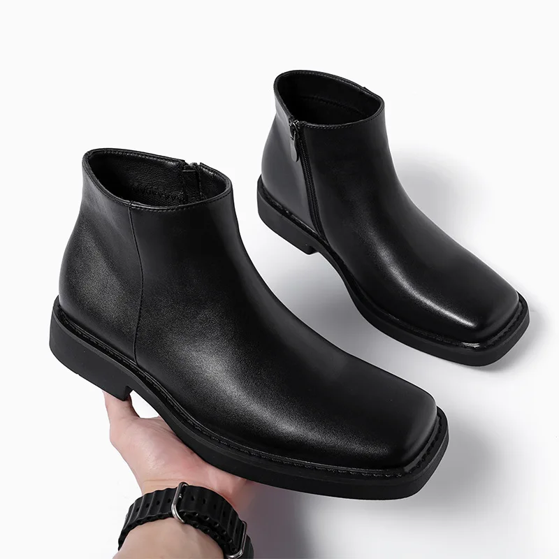 Vintage Fashion Streetwear - Schwarz Neue Mode Männer Casual Leder