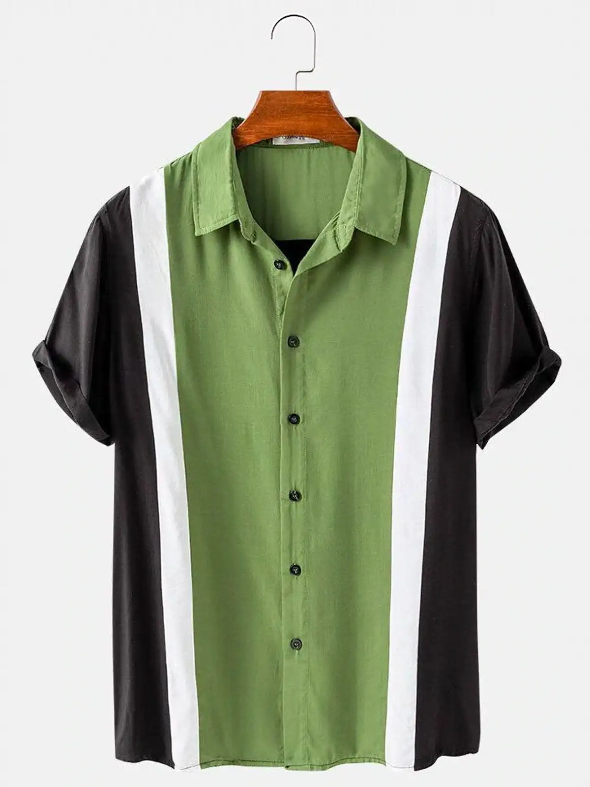 Bowling Shirt Camp - Herren Vintage 50er Jahre klassisches zweifarbiges