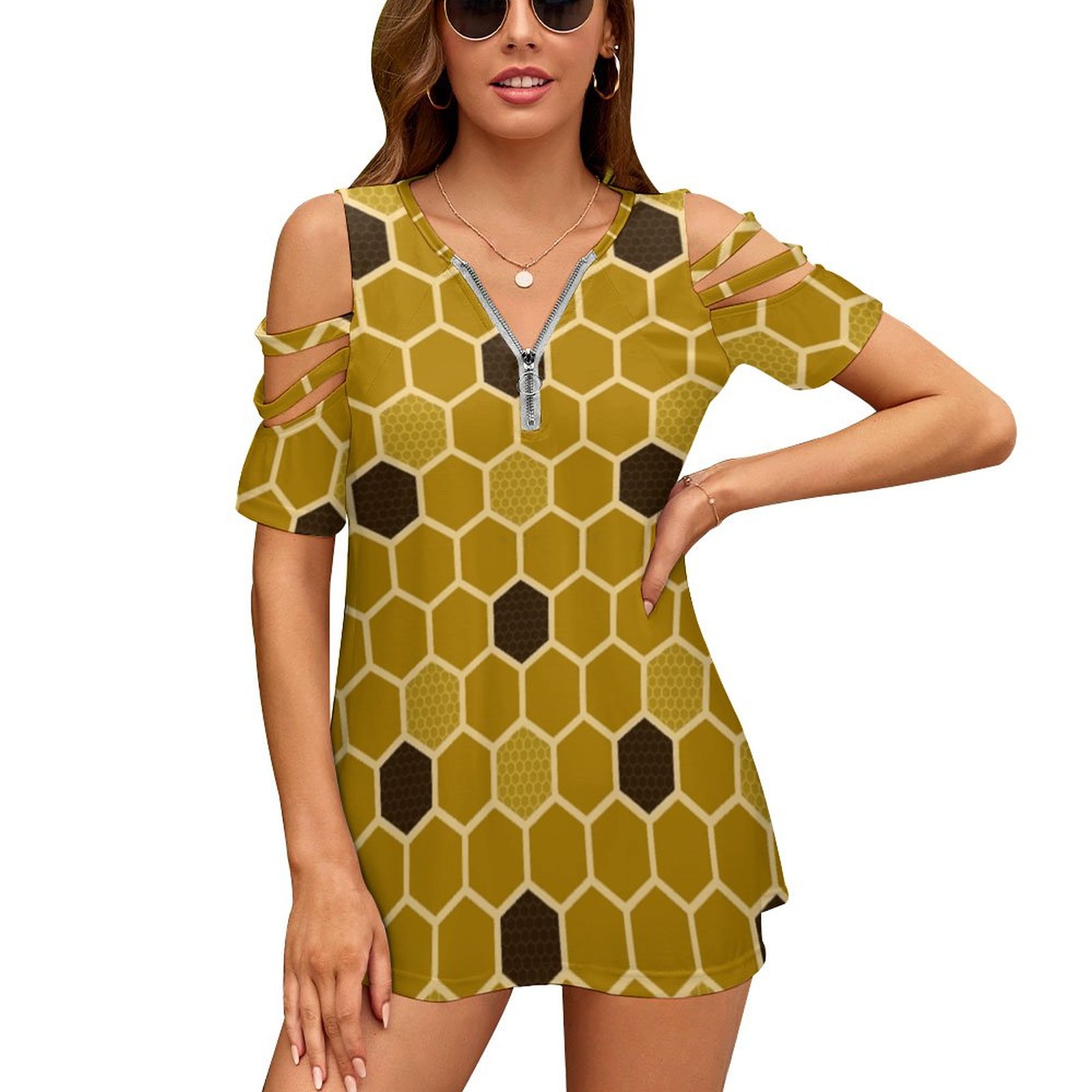 Vintage Fashion Bug - Honeycomb New Fashion Zip Off Shoulder