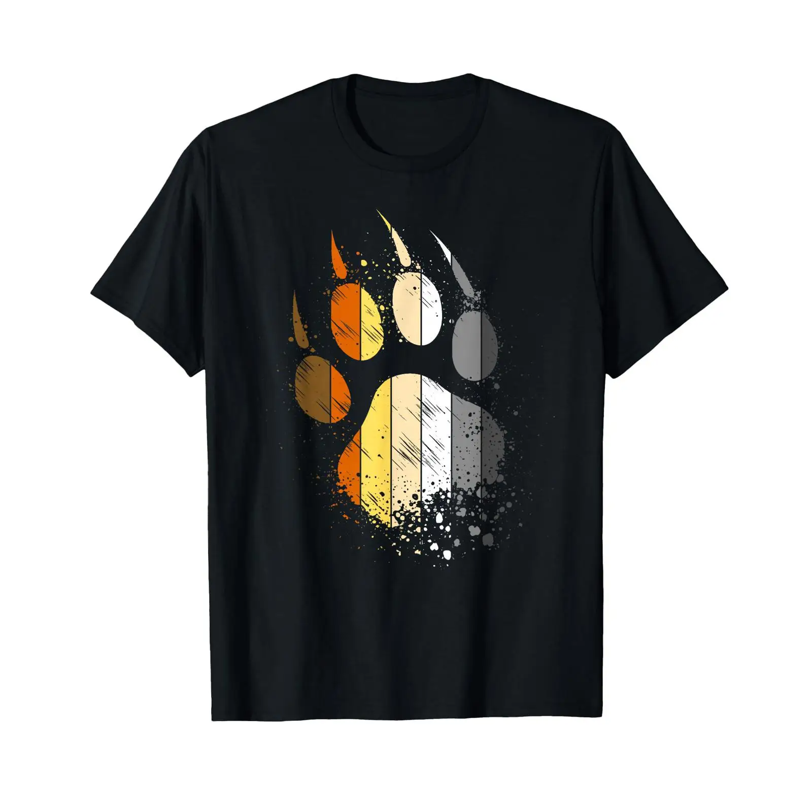 Vintage Fashion Community - Herren-T-Shirt mit Bear-Paw-Community-Flaggenfarben, Gay-Pride-T-Shirt, schwarz, Vintage,
