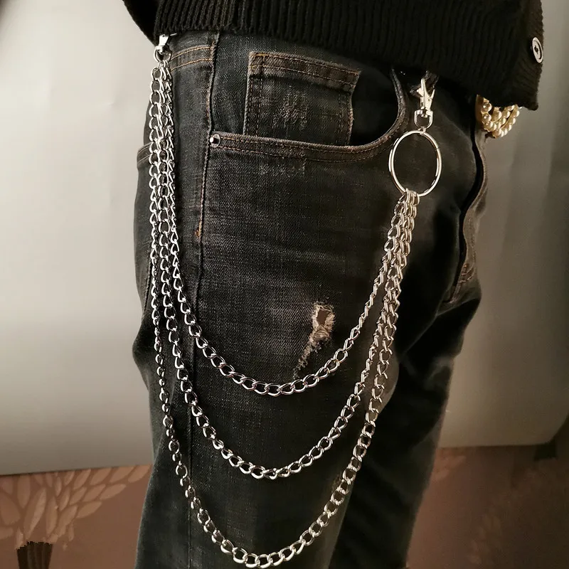 Vintage Fashion Tumblr - Mehrschichtige Metall-Gürtelkette Punk-Haken Metall-Gürteltasche Schlüsselanhänger Schmuck
