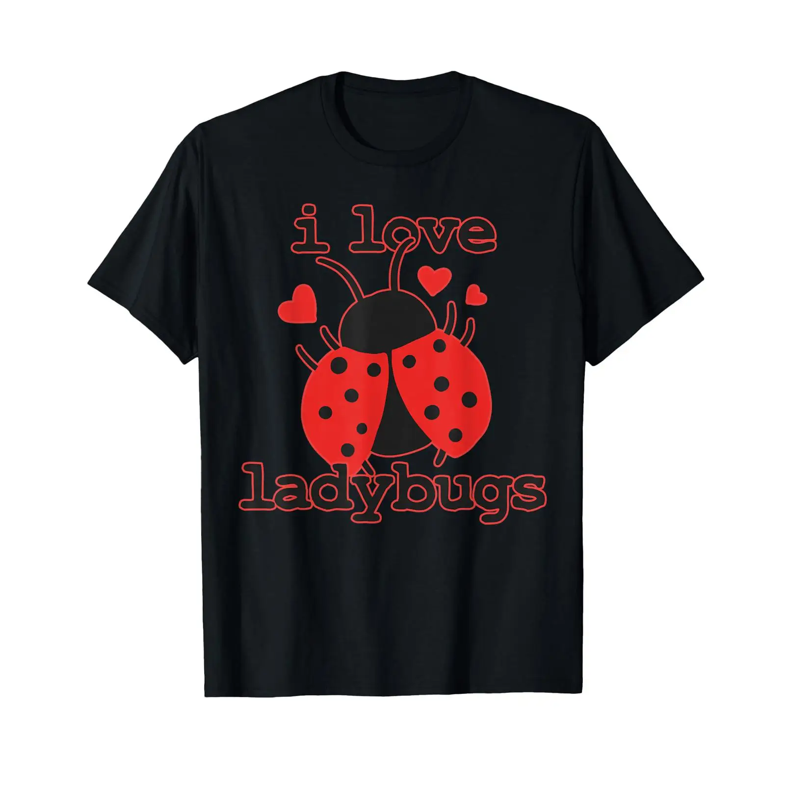 Vintage Fashion Bug - Ich liebe Marienkäfer, Biologen-Insekten-T-Shirt, Vintage-Waschung, Streetwear,