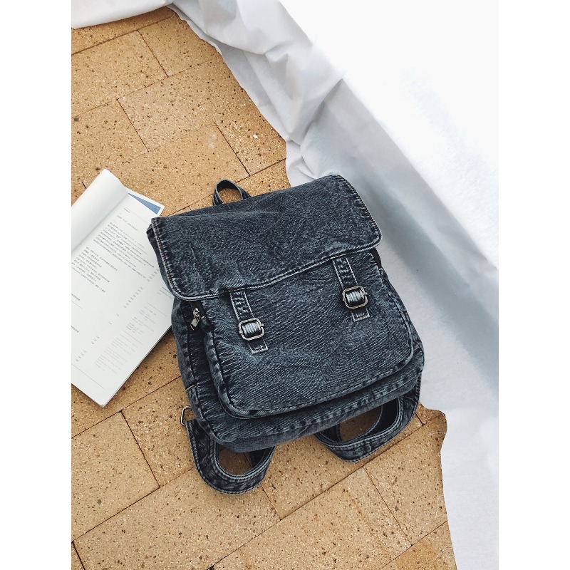 Vintage Fashion Books - Vintage Denim-Rucksack für Damen, lässiger Rucksack