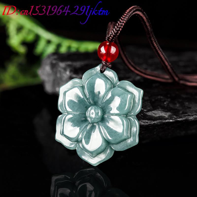 Burmesische Jadeit-Blumenanhän – Vintage Fashion Necklace Bewertung und Preis