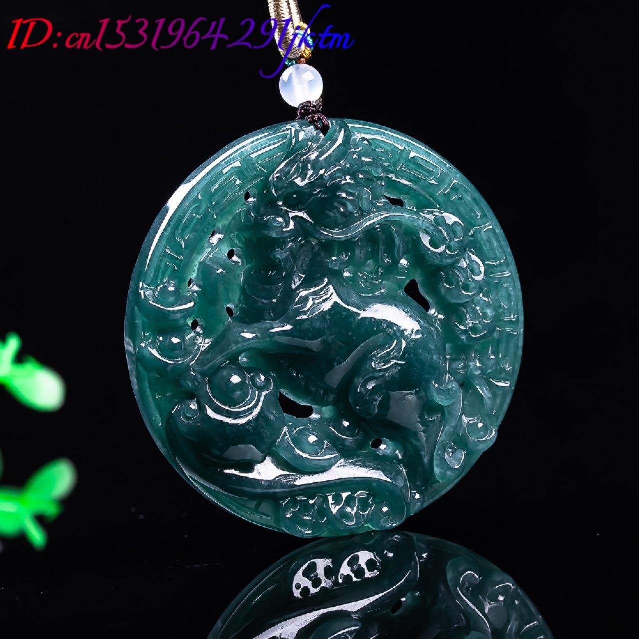 Burmesischer Jadeit-Drachenanh – Vintage Fashion Necklace Bewertung und Preis