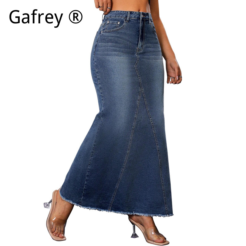 Damen Jeansrock in Midi-Länge  – Vintage Fashion Streetwear Bewertung und Preis