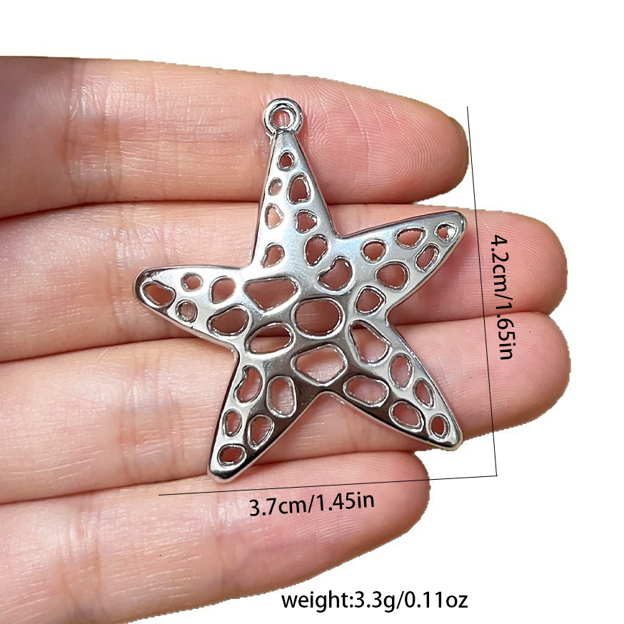 4 Stück silbrige Seestern-Sees – Vintage Fashion Tumblr Bewertung und Preis